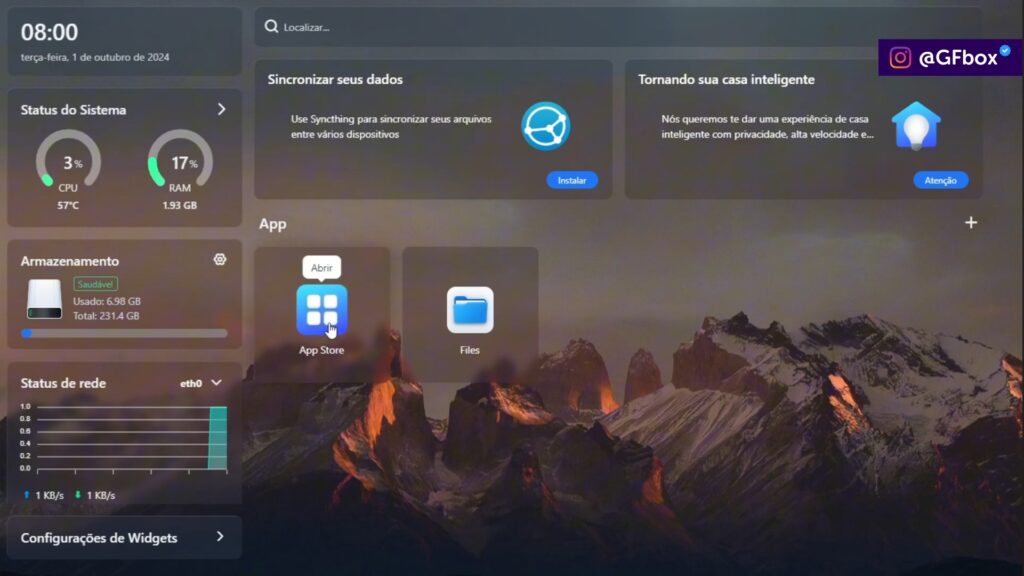 acessando o App Store do CasaOS para instalar o Immich