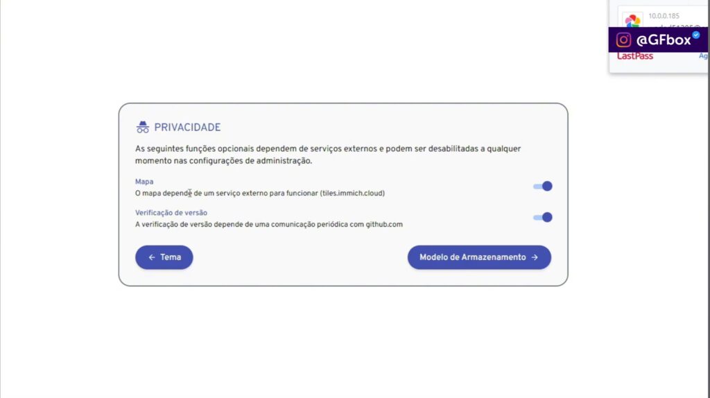 configurando o Immich no CasaOS