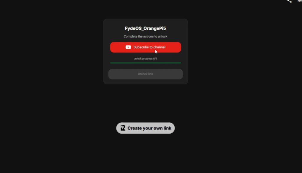se inscrevendo no canal Gfbox para acessar os arquivos do FydeOS para instalar no Orange Pi 5