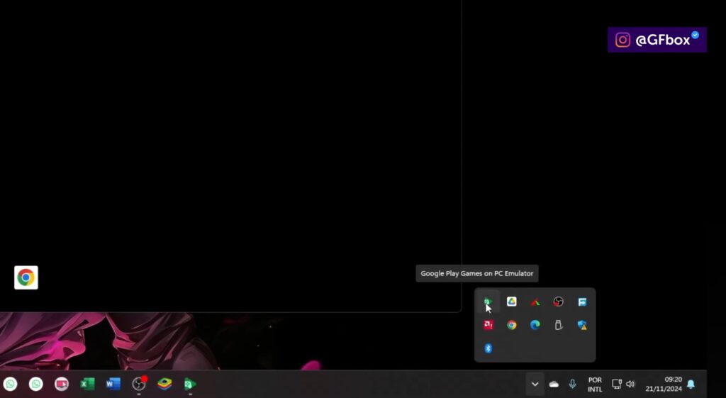 selecionando o google play games