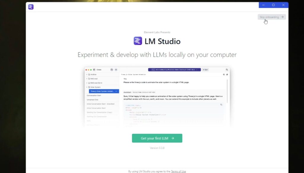pulando o layout de onboarding do DEEPSEEK