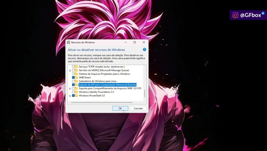 finalizando o processo para acelerar a transferencia de arquivos no windows