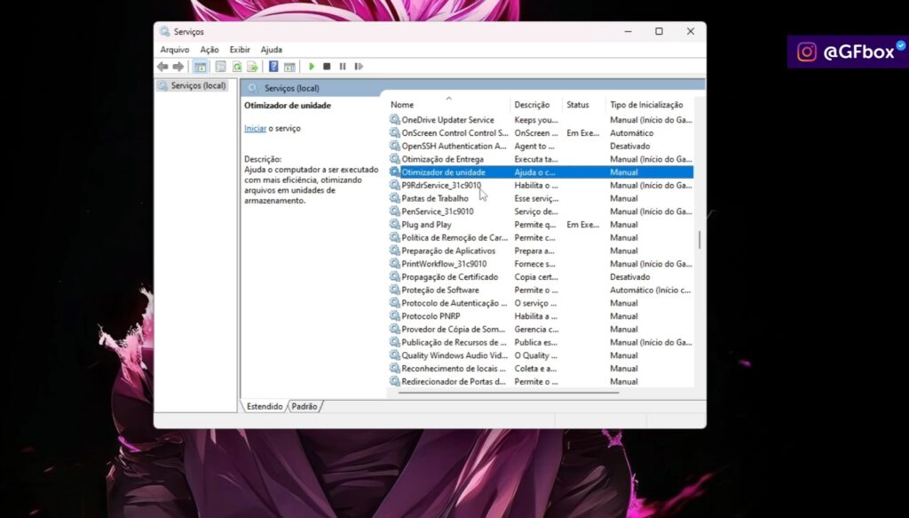 selecione a opção "otimizador de unidade" para acelerar a transferencia de arquivo no windows