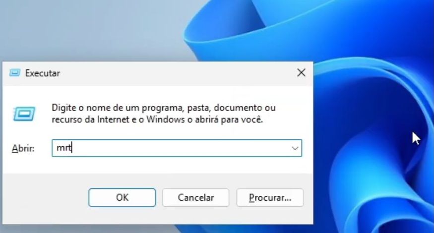 acessando a ferramenta mrt para fazer a fazer a limpeza total de virus do windows