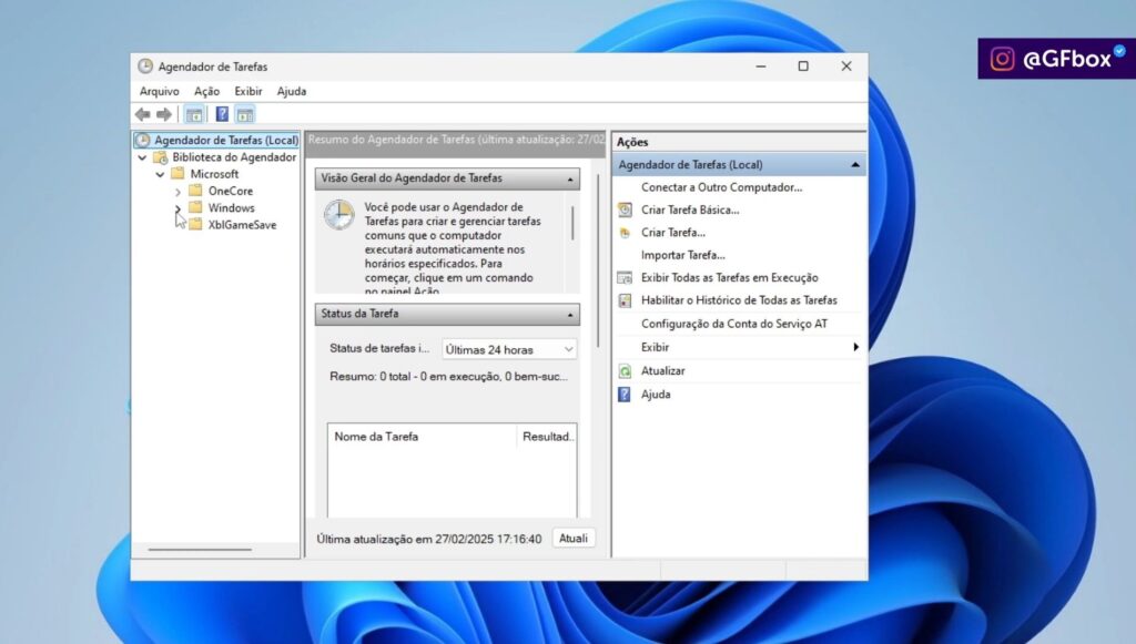 selecionando as pastas corretas para desativar a ferramenta desnecessária do windows para fazer a a limpeza total