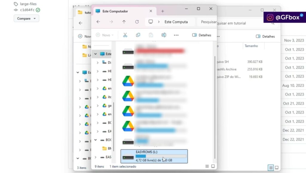 acessndo a partição Easyrom para transferir as Ports para jogar games de PC no R36S