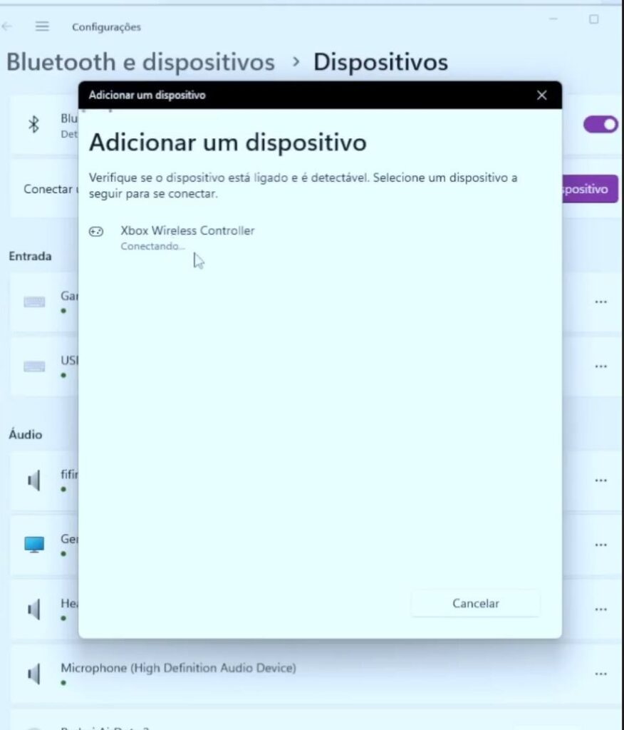 selecionando a opção de conectividade do Data FRog S80 no Bluetooth