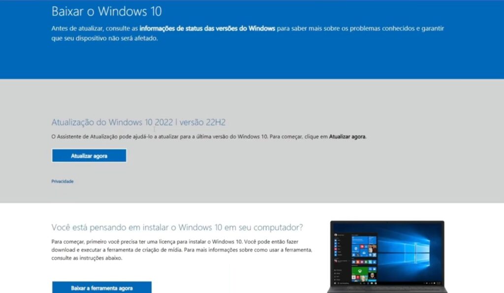 instalando a ISO do windows 10 no pendrive para reviver o notebook antigo