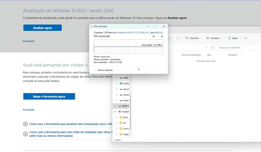 passando a ISO para o pendrive