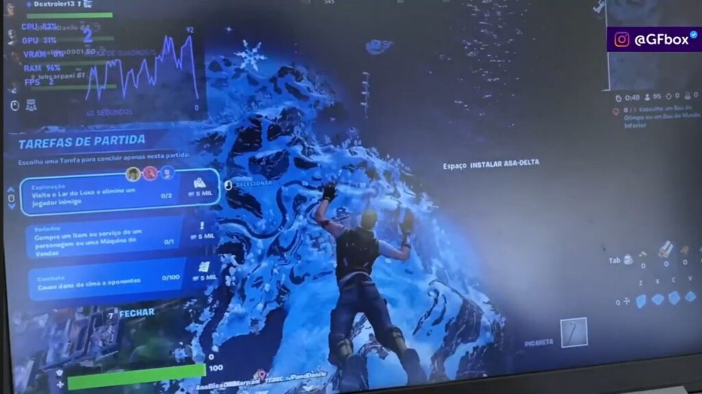 Desempenho do Fortnite no notebook da Lenovo